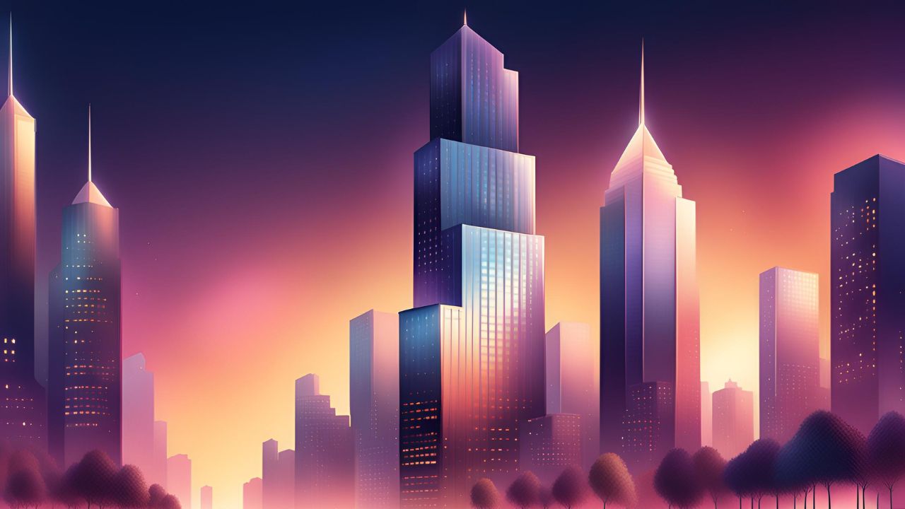 Dreamy Skyline City - 3D AI Image